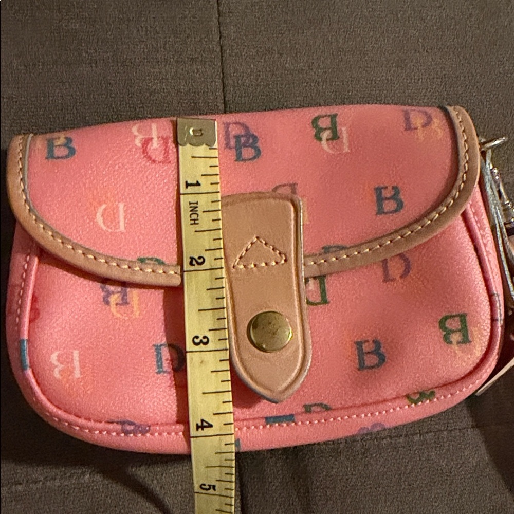 Dooney & Bourke Pink wristlet with pink heart charm - Picture 7 of 7